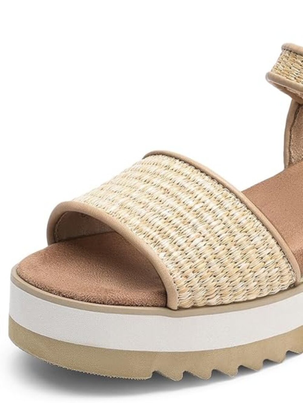 Women's Open Toe Buckle Ankle Strap Espadrille Platform Wedge Sandals - Picture 3 of 5